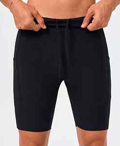 Shorts de sport pour homme avec découpe laser, shorts de compression actifs unis, logo personnalisé, shorts de course élastiques côtelés - Product Image 5