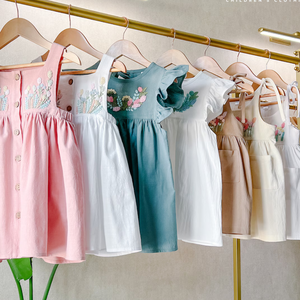 Robe brodée à la main en lin doux pour bébé fille Style décontracté pour le premier anniversaire des tout-petits OEM Made in Vietnam - Product Image 5