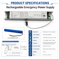 Kit de conversion d'urgence avec batterie pour driver, vente en gros, pour lampes LED de 1 à 40W