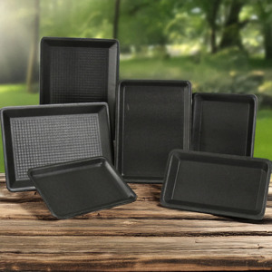 Bandeja de comida de espuma negra desechable de diseño clásico del fabricante vietnamita Bandeja de comida de carne fresca para supermercado Cajas de almacenamiento Contenedores - Product Image 1