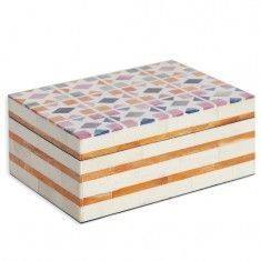 Luxury Blue Floral Bone Inlay <b>Jewelry</b> Storage Organizer with Custom Logo Velvet and <b>Wood</b> Gift <b>Boxes</b> for Necklaces Earrings Rings - Product Image 2