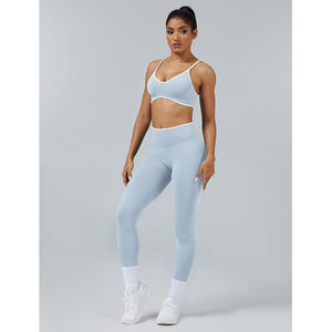 Conjunto de Yoga Casual Sólido de Diseño Superior, Sin Mangas, Ligero, Transpirable, de Spandex/Algodón, de Alta Calidad para Mujer, Disponible para Todas las Temporadas - Product Image 1