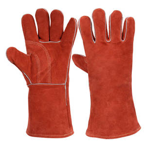 Gants de sécurité en cuir, double paume en cuir de vache, gants de travail industriels, gants de protection pour mécaniciens, gants de soudage à vendre - Product Image 1