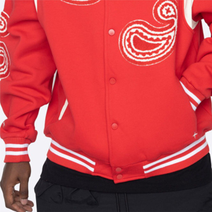 Chaqueta de béisbol con estampado de sublimación 3D de satén personalizado para hombre al por mayor, cuello levantado con decoración bordada, ropa de calle, servicio OEM - Product Image 6