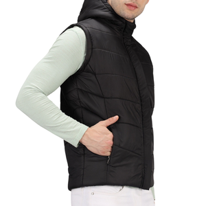 Gilet matelassé léger avec logo personnalisé pour hommes-Manteau d'hiver chaud et respirant sans manches matelassé de haute qualité-Couche d'extérieur élégante - Product Image 3