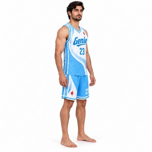 Ensemble de maillot et short de basketball léger pour l'entraînement, la pratique et la compétition, vêtements de sport respirants pour équipes athlétiques - Product Image 3
