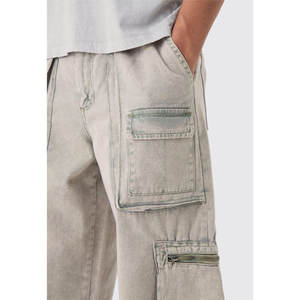 กางเกงคาร์โก้สีพื้นผู้ชาย 2025 กางเกงหลายกระเป๋าสำหรับกิจกรรมกลางแจ้ง กางเกงทำงานผู้ชายขายส่ง - Product Image 3