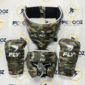 Conjunto de Boxeo y Sparring Fly Brown White Super Lace MMA, Cuero Vacuno Genuino, Protector de Cabeza y Protector Inguinal Personalizables - Product Image 4