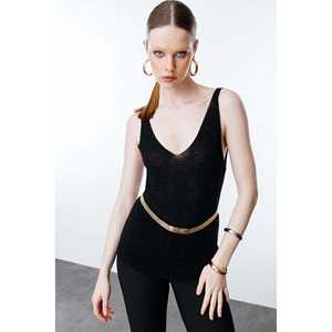<b>Glittery</b> Knitted Strap <b>Top</b> - Product Image 3