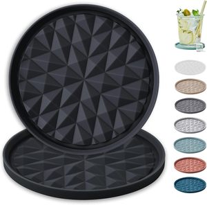 Sous-verres en silicone [lot de 2] antidérapants et anti-adhérents taille S, protection de table, tapis pour tasses, décoration de table basse, excellent cadeau - Product Image 1