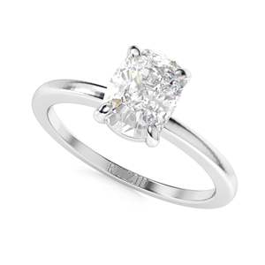 Anillo de compromiso solitario de diamante con corte de cojín Elonagted para mujer - Product Image 4