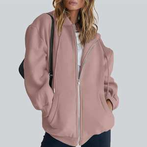 Best Sale Oversized Lightweight Ladies Oversized <b>Zipper</b> Hoodie Comfortable Breathable Casual Wear Women <b>Zipper</b> Hoodies - Product Image 4