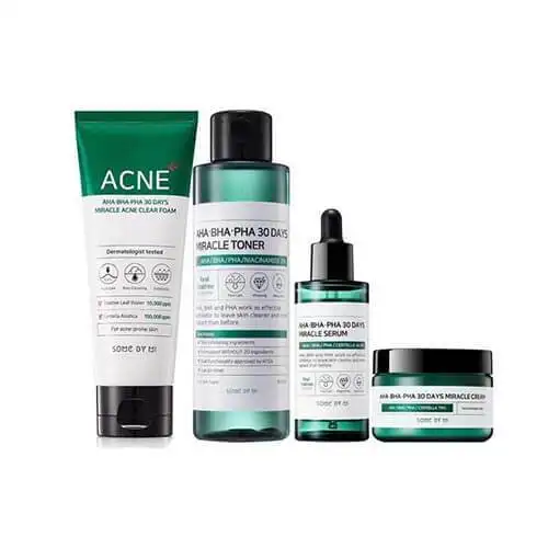 Tea Tree Set Facial Skin Care cosmetics for Ance Sensitive Skin SOME BY MI AHA BHA PHA 30 Days Miracle Acne Clear Foam 100ML