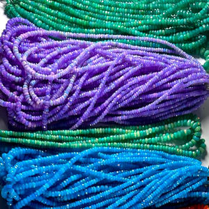 Opale teintée 4mm à 8mm Rondelle perles à facettes 100% pierres précieuses naturelles de qualité supérieure pour la fabrication de bijoux - Product Image 3