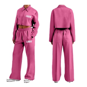Chándal corto hecho a medida para mujer, conjunto de pantalones de chándal atléticos y para correr de dos piezas para Fitness, correr y ropa informal - Product Image 2