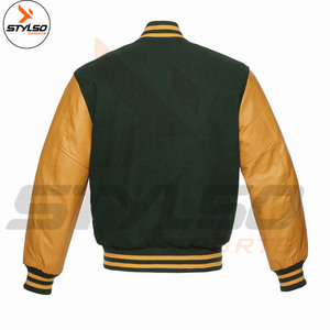 Vêtements de rue personnalisé Logo Patch Baseball Jacket Trucker Letterman Base Ball en cuir Varcity Varsity Varsity Jacket pour hommes - Product Image 5