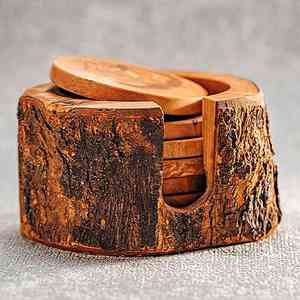 Ensemble de sous-verres en bois faits à la main de qualité supérieure gravé Design personnalisé noyer manguier bois décor de table inde - Product Image 1