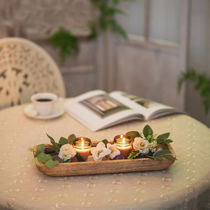 Prix raisonnable Bol à pâte ovale rustique Finition naturelle Bol à salade en bois de luxe Plats de placage polyvalents Salades Assiette la plus longue - Product Image 5