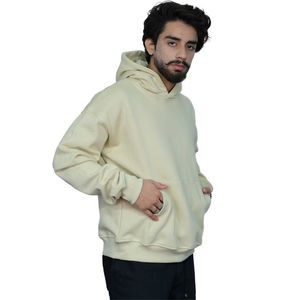 Sweat à capuche crème dernier cri pour hommes pulls à capuche en coton polaire coupe décontractée Streetwear prêt à expédier sans tarif livraison rapide - Product Image 5