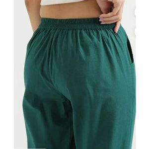 Women's Casual Elastic Waist <b>Pants</b> High Waist Breathable Cotton for <b>Summer</b> Autumn Long <b>Pants</b> Wrinkled Technique Colored Wash - Product Image 5
