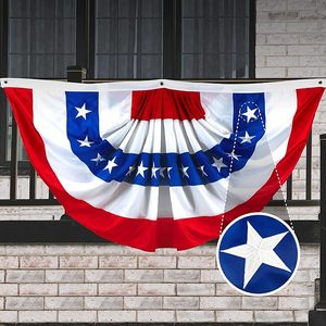 Drapeau américain à suspendre pour l'extérieur, 4x8 pieds, en polyester imperméable, plissé, avec étoiles brodées - Product Image 1