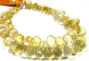 ลูกปัด Briolette ทรงหยดน้ำตา6.5-10มม. สีเหลืองมะนาวธรรมชาติ9 "สายอัญมณีหลวมเล่นสีชั้นยอด - Product Image 3