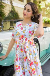 Indien Vintage Style femmes robe main bloc Floral imprimé coton à la mode décontracté été porter respirant doux Logo naturel - Product Image 6