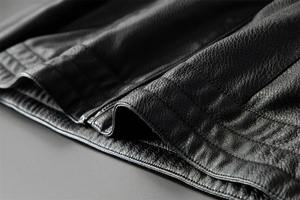 Chaqueta de cuero ajustada a la moda para hombre, abrigos de invierno, abrigo inclinado con cremallera negra, lona para motocicleta, Otoño, viaje diario - Product Image 4