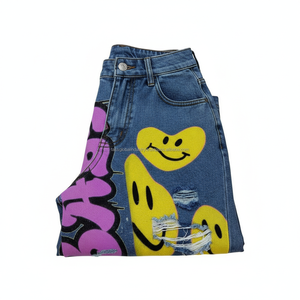 Jeans de Mezclilla con Estampado Gráfico, Cintura Alta, Transpirables, Casuales, Estilo Y2K para Mujer, Fabricante OEM - Product Image 6