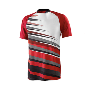 Maillot de football DTF de haute qualité, personnalisé avec nom et numéro d'équipe, empiècements contrastants aux épaules, 100 % polyester, col en V, vêtements de sport - Product Image 2