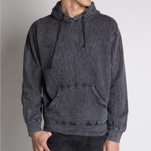 Sweat à capuche personnalisé respirant, imperméable et doublé, effet délavé, OEM, coupe oversize, en molleton polyester/coton, avec impression de logo et marque privée - Product Image 2