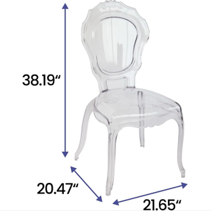 Set di 4 Sedie Moderne Trasparenti Stile Belle, Sedie Impilabili Trasparenti per Eventi, Matrimoni e Banchetti - Product Image 2
