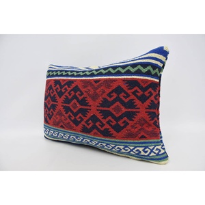 Oreiller en laine rouge 16x24 pouces coussin de luxe à motifs traditionnels tissé Design moelleux Vintage Portable pour la literie de Noël - Product Image 4