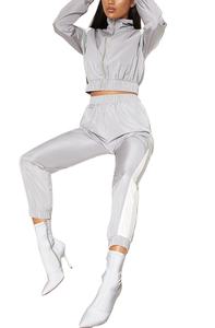 Ensemble de survêtement décontracté pour femmes en toile unie respirante et chaude, taille plus, printemps/été - Product Image 2