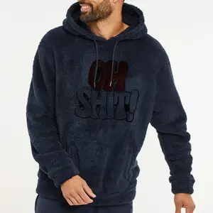 Özel tasarım Logo baskı Sherpa kaplı Hoodie boy Sherpa Hoodie erkekler polar boş Sherpa kazak kazak özel Boys için