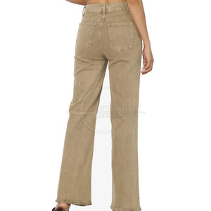 Pantalones vaqueros anchos con lavado ácido para mujer a la moda, pantalones vaqueros anchos con lavado ácido para mujer de Color personalizado - Product Image 2
