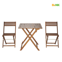 Ensemble de table basse et chaises BeNK en rotin PE moderne avec structure en acier noir, 4 pièces, pour l'intérieur et l'extérieur