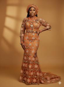 Dentelle Nigériane de Luxe Regal Ownable Majesty, Nouvelle Collection, en Polyester/Coton, Anti-Statique, Livraison Rapide, Tissu de Dentelle Perlée Exclusif - Product Image 4