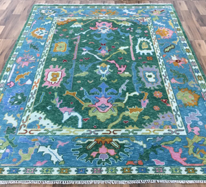 Tapis artisanal fait main, longue durée de vie, noué à la main, couleur bleue, design moderne à nœuds, pour salon, hôtel, bureau, usage commercial et résidentiel. - Product Image 3