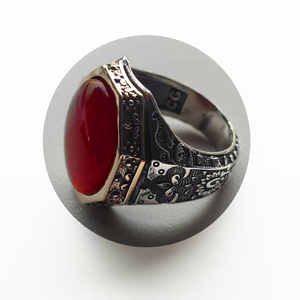 Anillo de Boda Clásico de Lujo Profesional para Hombre, Plata de Ley 925, Corte Ovalado, Ágata Yemení, Chapado en Rodio, Venta Directa al por Mayor para Fiestas - Product Image 3