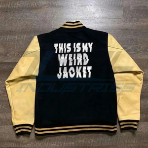 แจ็คเก็ตเบสบอล,แจ็คเก็ตเลตเตอร์แมนทำจากหนังสัตว์ - Product Image 2