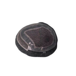 Perruque en cheveux humains vierges Remy indiens, toupet, vague naturelle, trame unique pour prothèse capillaire en dentelle Taz - Product Image 5