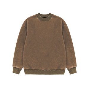 เสื้อฮู้ดคอกลมผ้าคอตตอนสีเรียบแบบวินเทจสำหรับทั้งชายและหญิง - Product Image 2