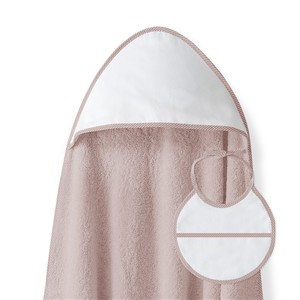 Toalla de Baño Rosa Oscuro 1X1 MT con Diseño de Babero Accesorio de Baño para Niños de Algodón de Color Sólido Punto De Cruz - Product Image 1