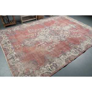 7.2x10.2 ft Turkish Rug, Rug, <b>Red</b> Moroccan Rug <b>Wool</b> - Product Image 2