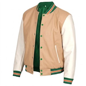 Chaqueta Varsity de Béisbol Personalizada con Logotipo, Tallas Grandes, Unisex, para Hombre, Cierre de Botones en el Cuello, Corte Regular, Informal, Otoño - Product Image 1