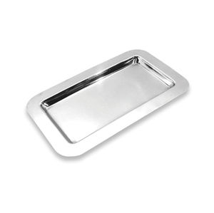 Plateau de service rond moderne et élégant en aluminium moulé argenté avec poignées pour la décoration de la maison et le service de table dans les restaurants et hôtels - Product Image 2