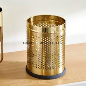 Innovative Rust-resistant Metal Brass Waste Bin with an Easy-to-clean Surface and Modern Design for Urban Interiors - Product Image 2