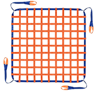 Filet de levage plat carré en maille de 10 cm, résistant aux déchirures, pour cargaison, OEM/ODM, sangle de sécurité en nylon, tricoté noir, pour levage et découpe