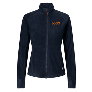 Chaqueta ecuestre de lana Polar de invierno para mujer personalizada, cuello alto grueso, contraste de Color, ropa larga para montar al aire libre - Product Image 1